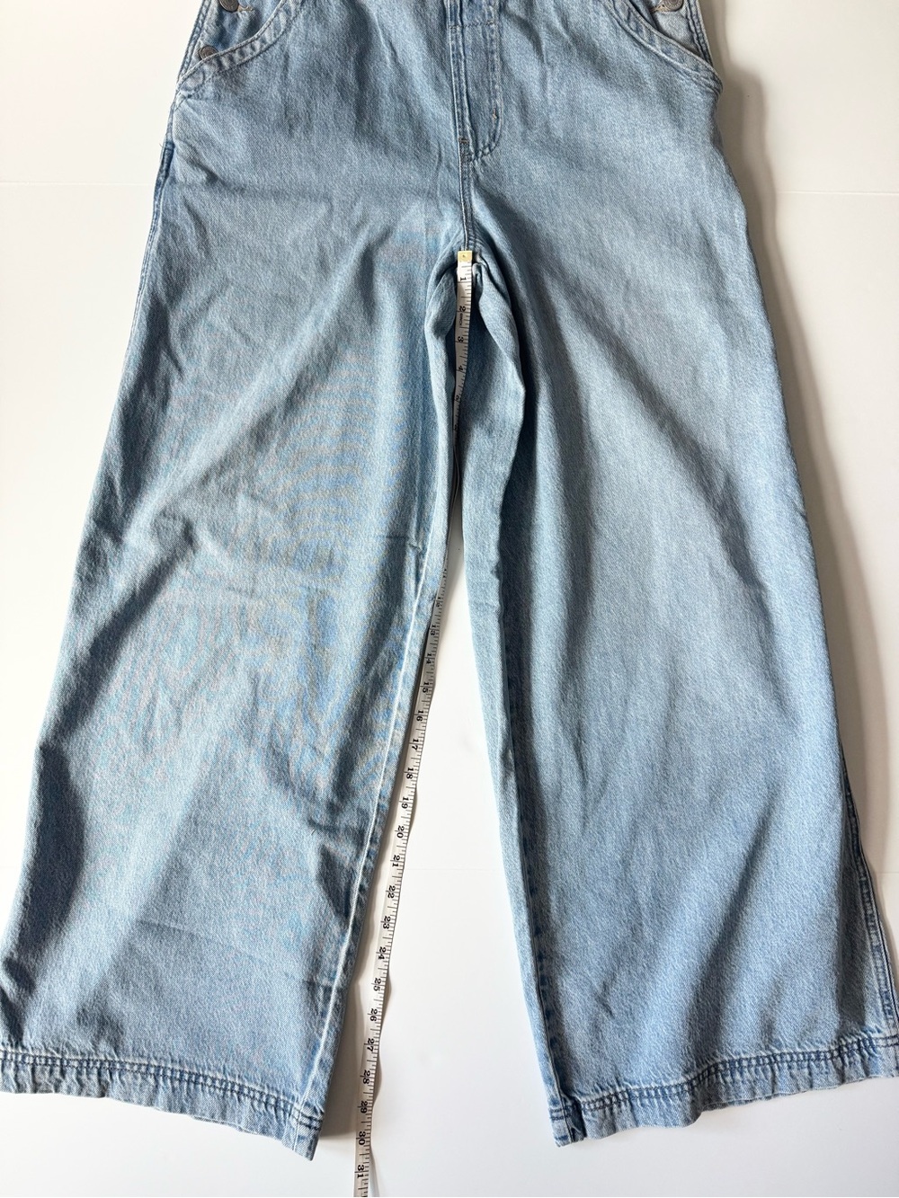 Levi’s Wide Leg Denim Overalls, Light Wash Blue, NWT, Women’s Size Small - Picture 5 of 10